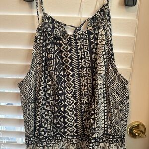 LOFT Blue and White Geometric dress